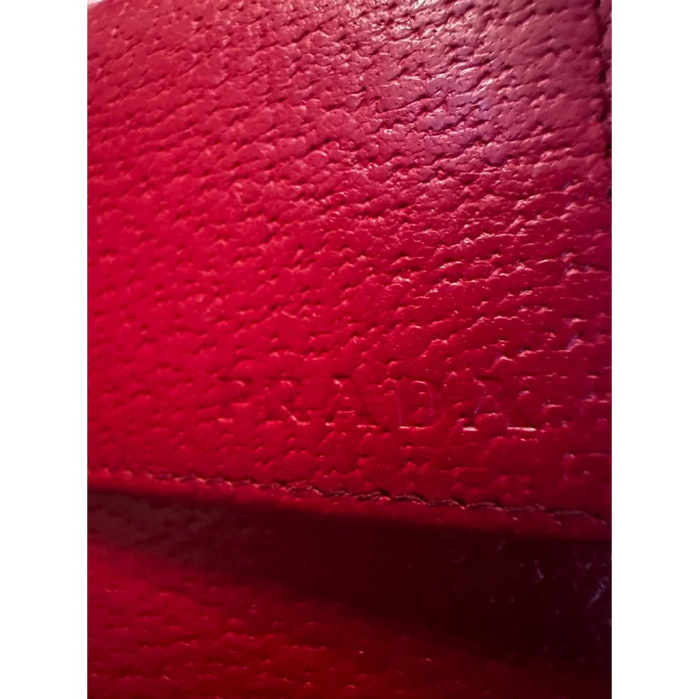 Prada Red Leather Compact Snap Wallet